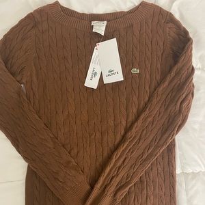 Brand New With Tags Chocolate Brown Lacoste Sweater